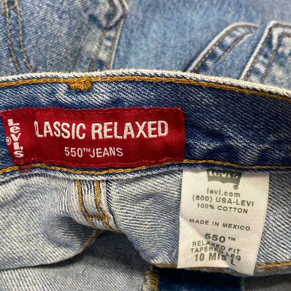 Levi's 550 Women's Blue High Waist Straight Tapered Relaxed Denim Jeans Pants L - Picture 5 of 5